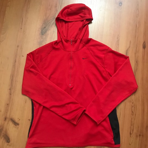 red nike half zip jacket